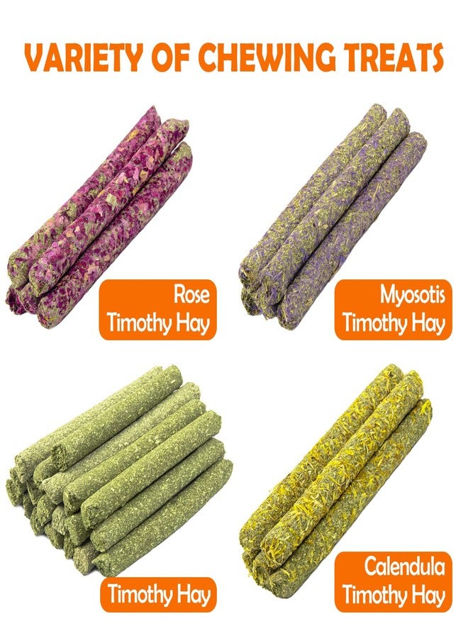 Sofier 32Pcs Timothy Hay Sticks 320g for Rabbit, Guinea Pig, Hamster - Natural Handmade Treats and Chews for Teeth - Chinchilla, Rat, Gerbil Toys - Image 2